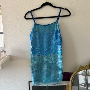 Ronny Kobo Blue Sequin Dress - XS
